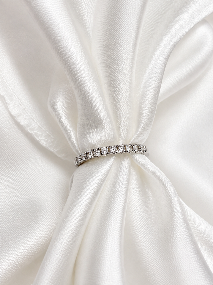 .25cttw Round Prong Set Diamond Band- 14KW