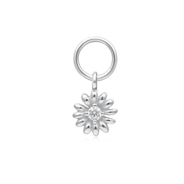 Silver Daisy Earring Charm (EC055-06H)
