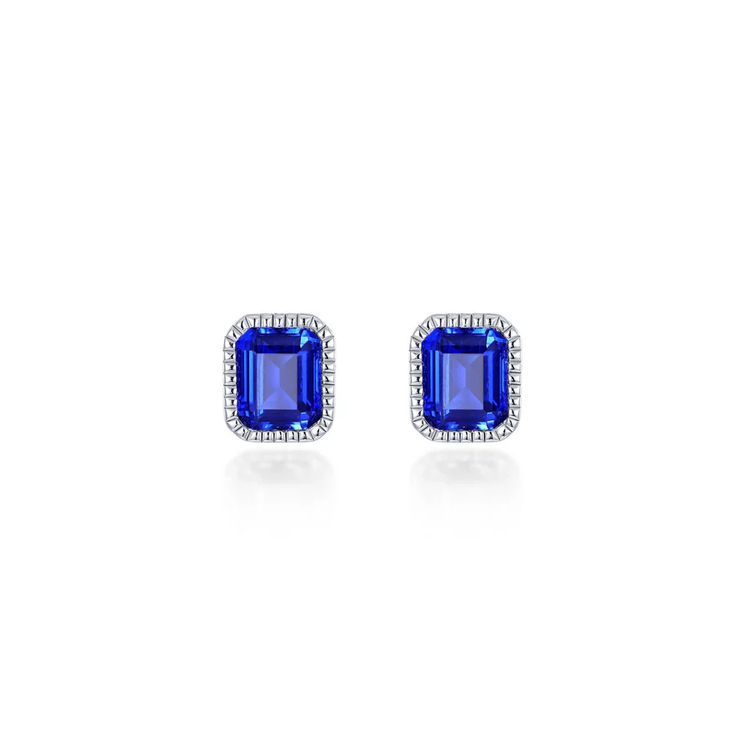 September Birthstone Solitaire Stud Earrings