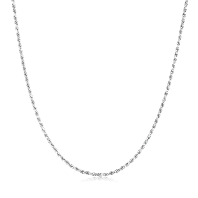 Silver Rope Twist Chain Necklace (N058-04H)