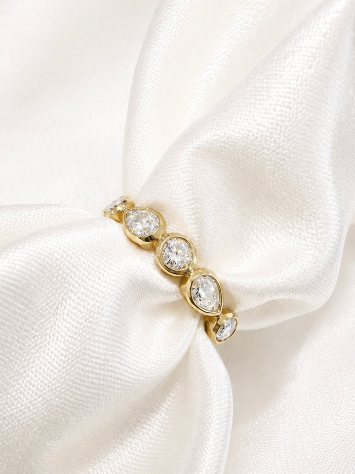 .49cttw Bezel Set Five Stone Ring- 14KY