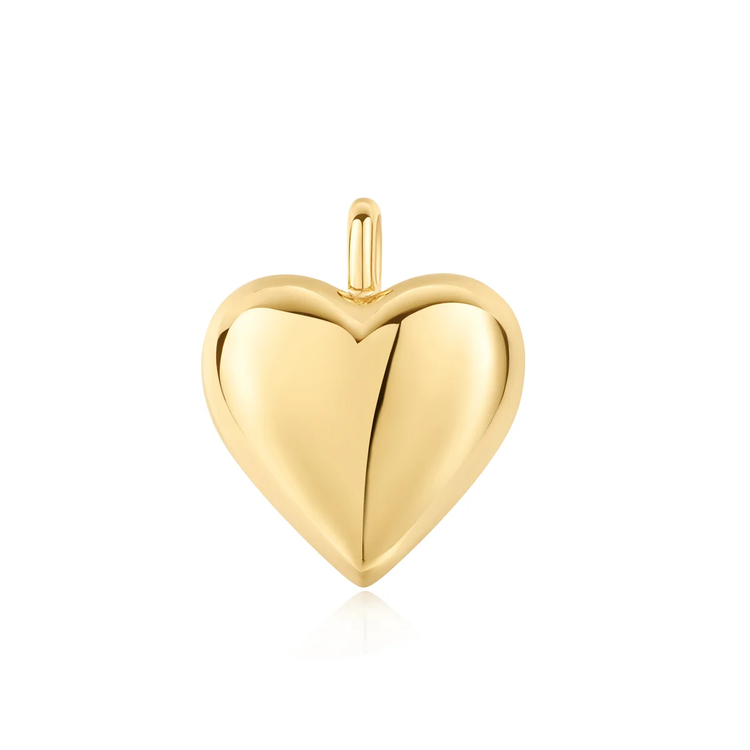 Gold Tone Dome Heart Charm 