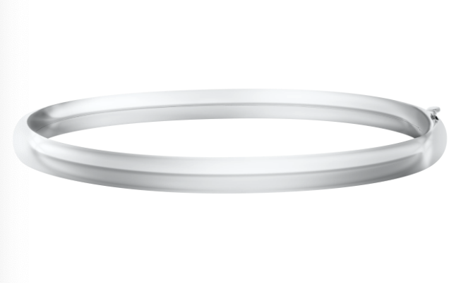 Engravable Polished Teen Bangle Bracelet- Sterling Silver 