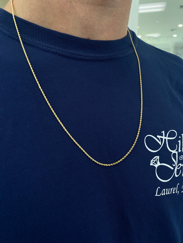24" Yellow Gold Rope Chain- 14KY