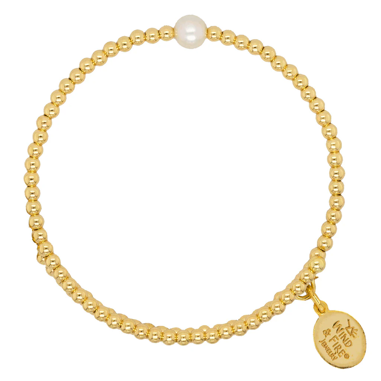 Single Pearl Wrap Bracelet- 14KT Gold Filled