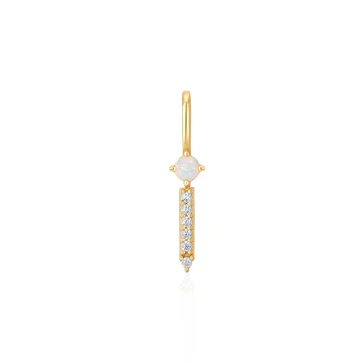 Gold Kyoto Opal Sparkle Bar Necklace/Bracelet Charm (NC048-01G)