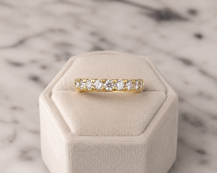 1.00cttw Lab Grown Diamond Straight Prong Band- 14KY