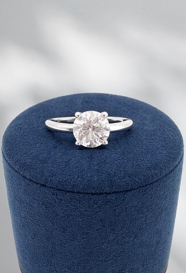 2.09cttw Lab Grown Round Brilliant Solitaire Engagement Ring- 14KW