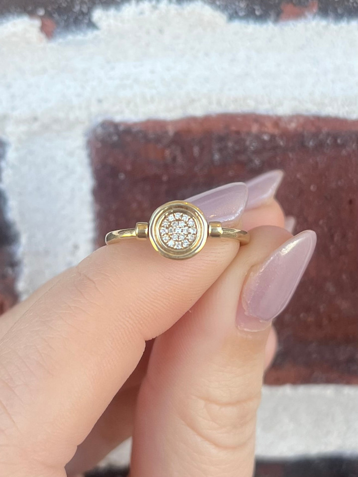 Black Onyx and Diamond Reversible Flip Ring - 10KY