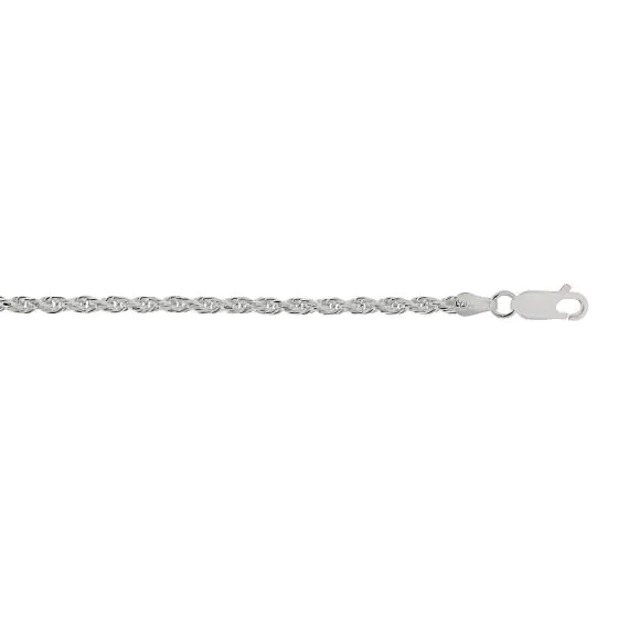Sterling 2.9mm Diamond Cut Rope Chain - 24"