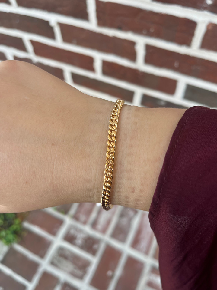 Gold Filled Curb Bracelet with Lobster Clasp