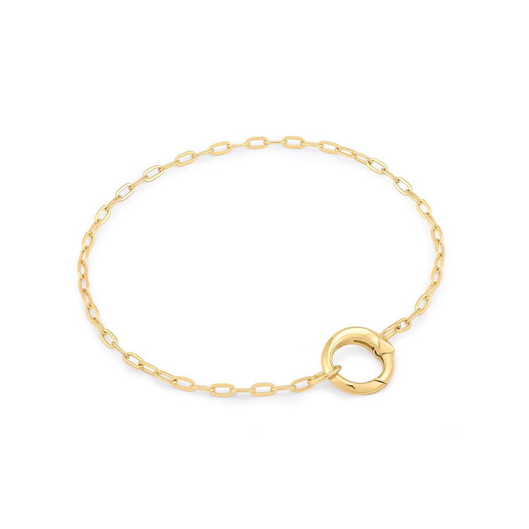 Gold Mini Linking Charm Connector Bracelet