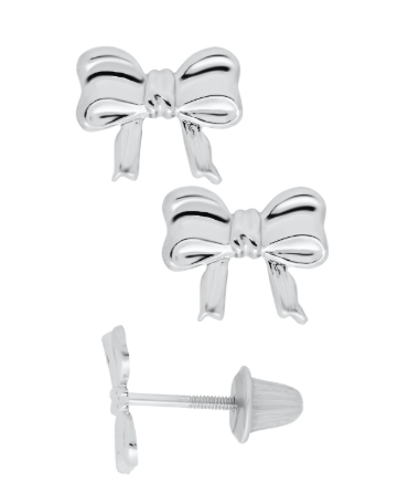 Bow Knot Stud Earrings- Sterling Silver 