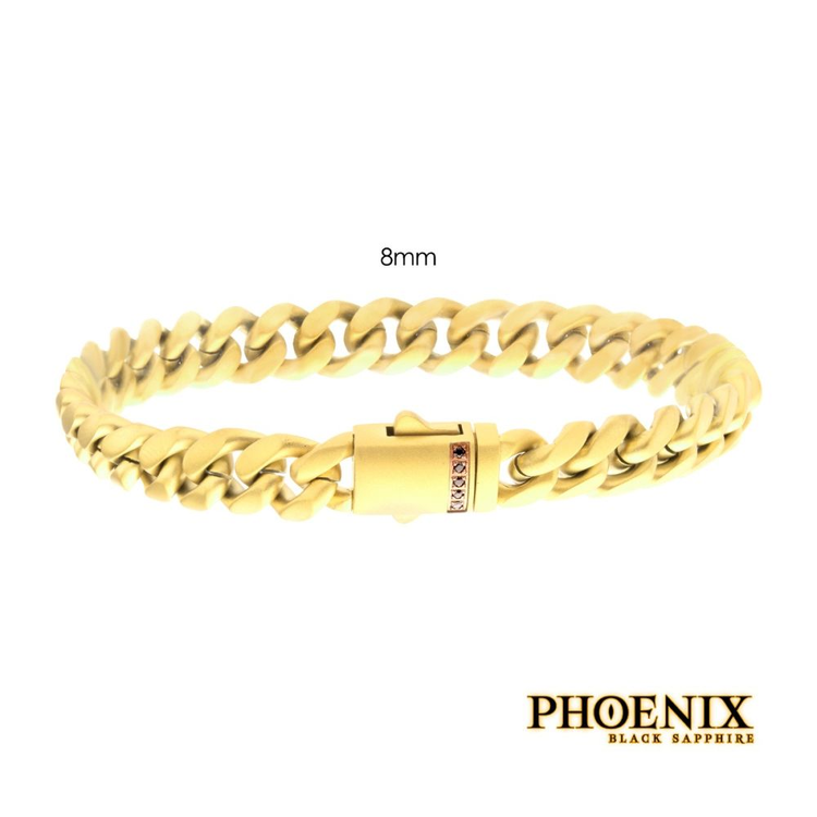 Men's 8mm Miami Cuban Chain with Genuine Black Sapphire