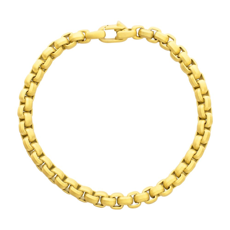 Men's 6mm Matte Finish Bold Box Chain Bracelet-8"
