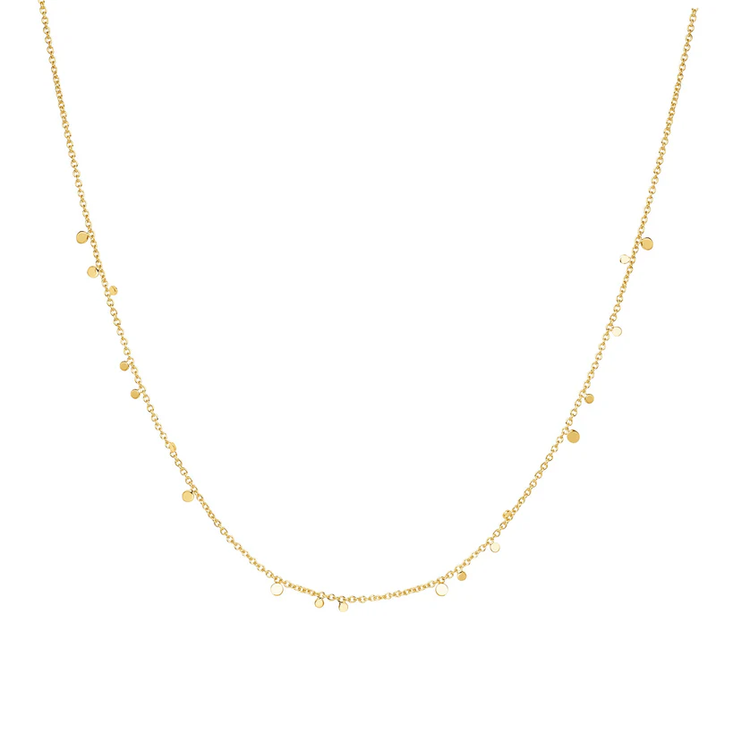 Gold Tone Mini Disc Drop Stacking Necklace (N063-02G)