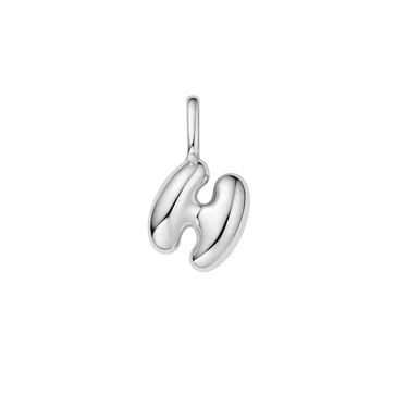 Silver Bubble Letter "H" Necklace/Bracelet Charm- Sterling Silver (NC060-25H)