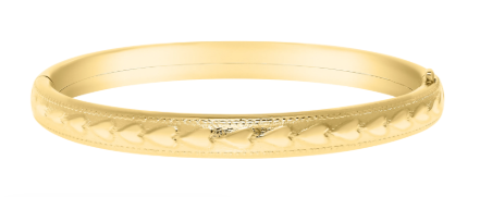 Gold Filled Baby Heart Pattern Bangle Bracelet (.855A)