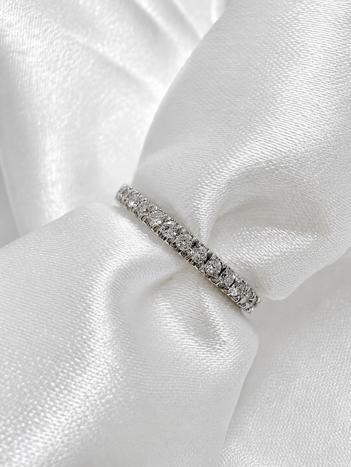 .33cttw Lab Grown Straight Prong Diamond Band-14KW