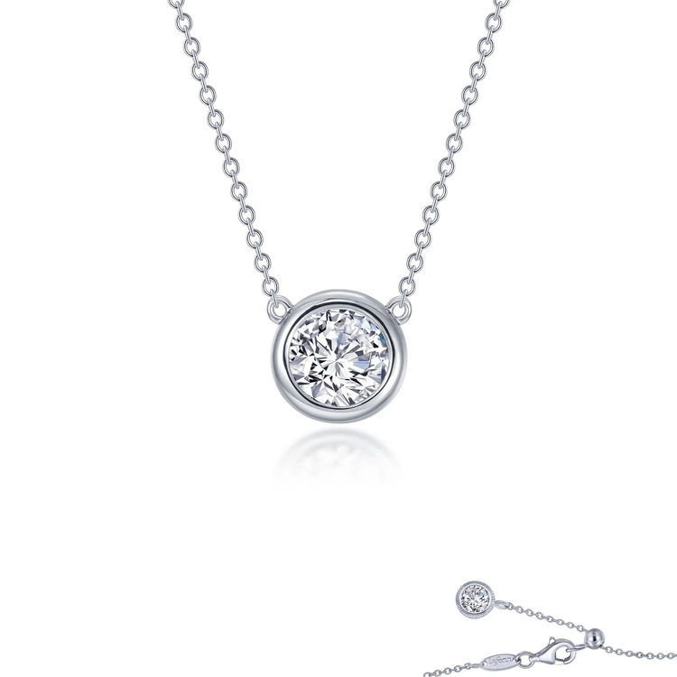 1.25cttw Lassaire Bezel Set Solitaire Necklace