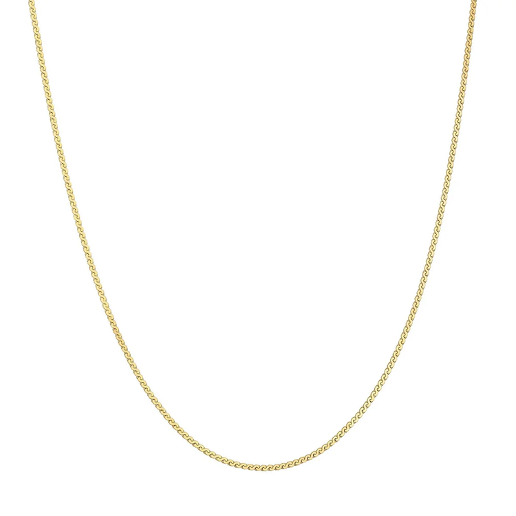 Gold Tone Flat S-Link Chain Necklace (N068-01G)