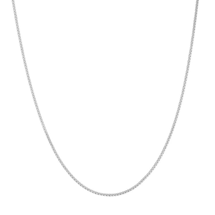 Silver Flat S-Link Chain Necklace (N068-01H)