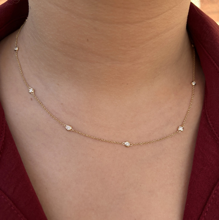 .51cttw Diamond by the Yard Necklace-14KY 