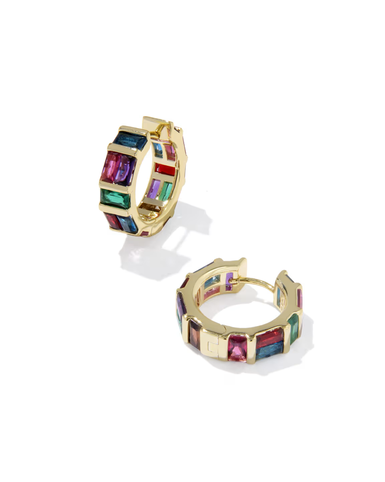Jamie Huggie Earrings in Multi Mix- Gold Tone