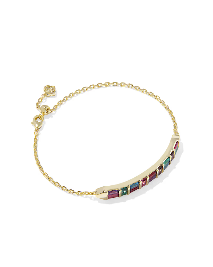 Jamie Delicate Chain Bracelet in Multi Mix- Gold Tone