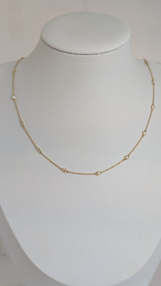 1.09cttw Lab Grown Diamond by the Yard Necklace- 14KY