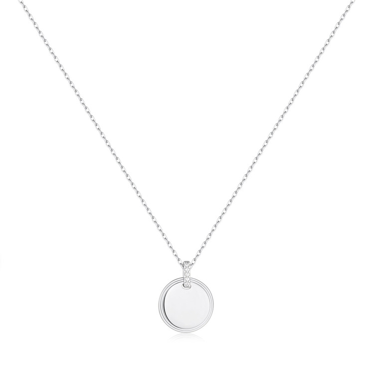Sterling Silver Disc Pendant Necklace