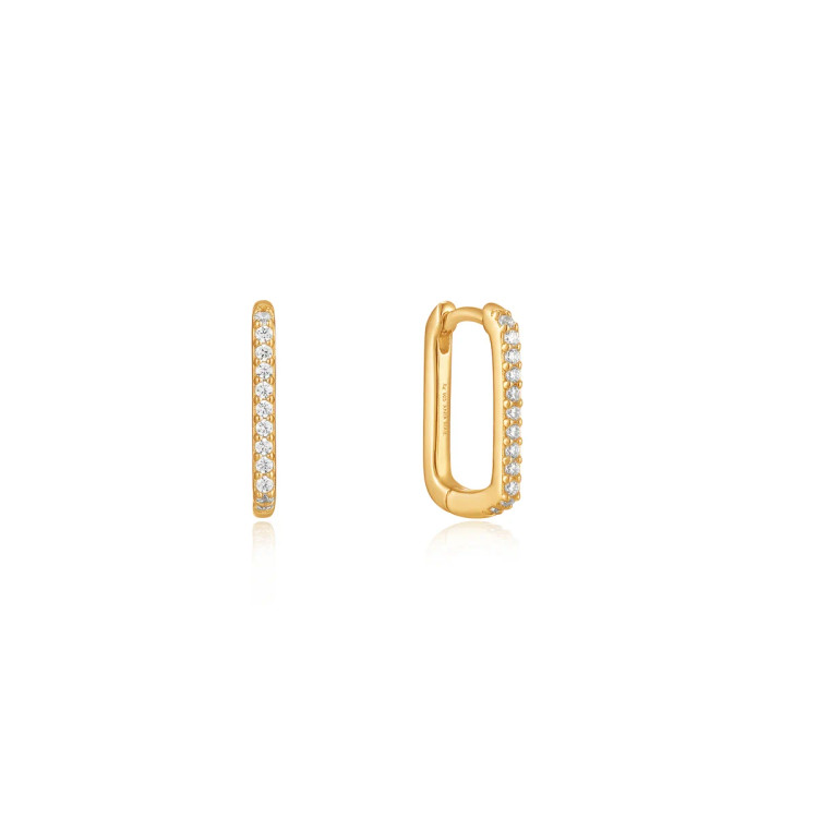 Gold Tone Glam Oval Hoop Earrings