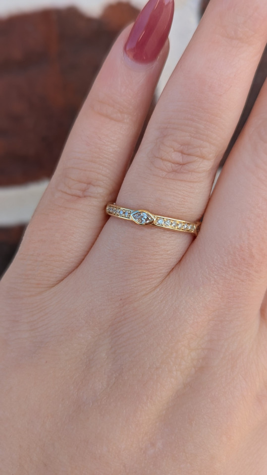 .29cttw Marquise and Round Diamond Band-14KY