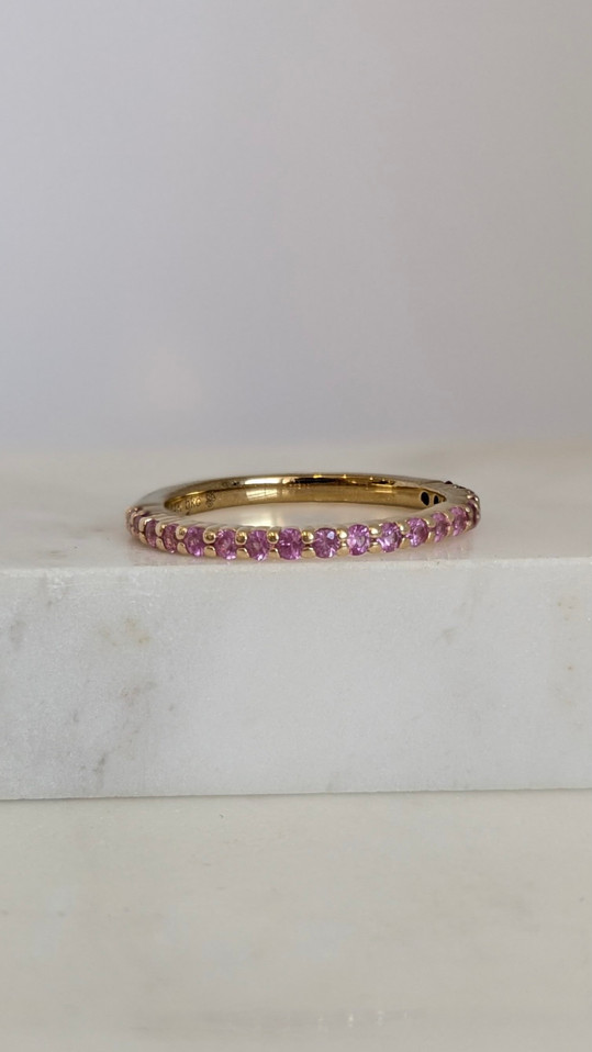 .50cttw Pink Sapphire Stackable Band - 14KY