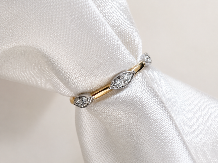.11cttw Diamond Ring-14K Two Tone 