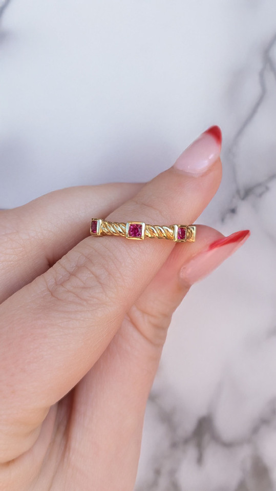 .40cttw Ruby Rope Band-14KY