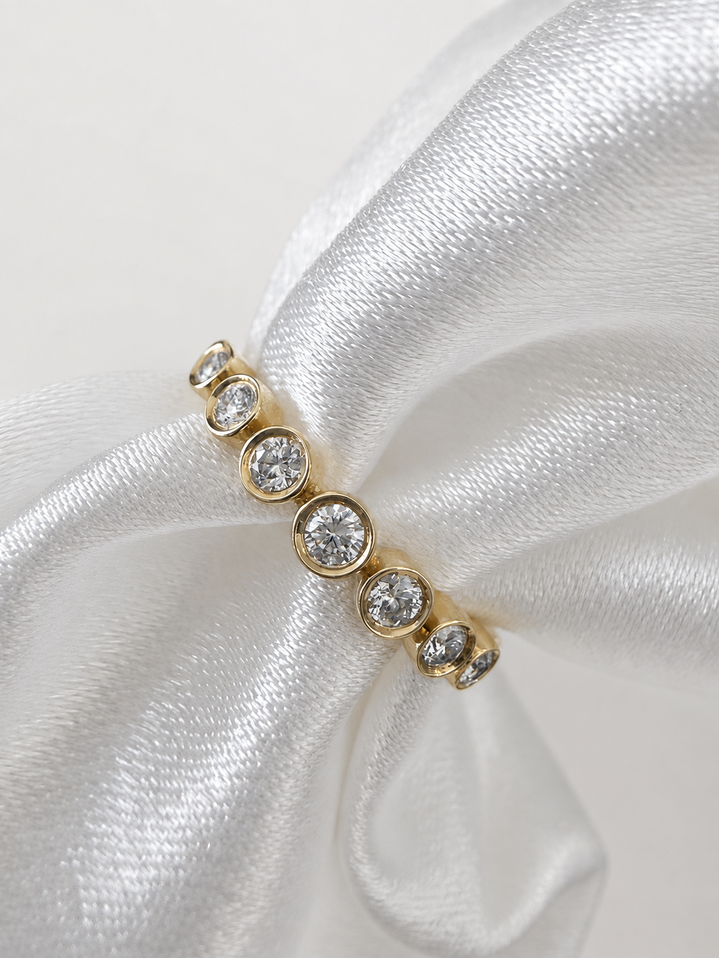 .30cttw Round Bezel Diamond Stackable-14KY