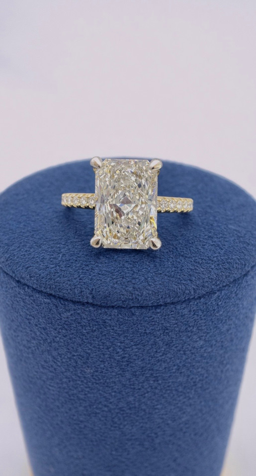 4.50cttw Lab Grown Radiant Engagement Ring-14KY