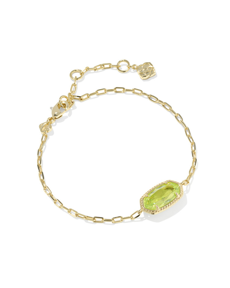 Elaina Luxe Chain Bracelet Gold Tone w/ Light Green CZ