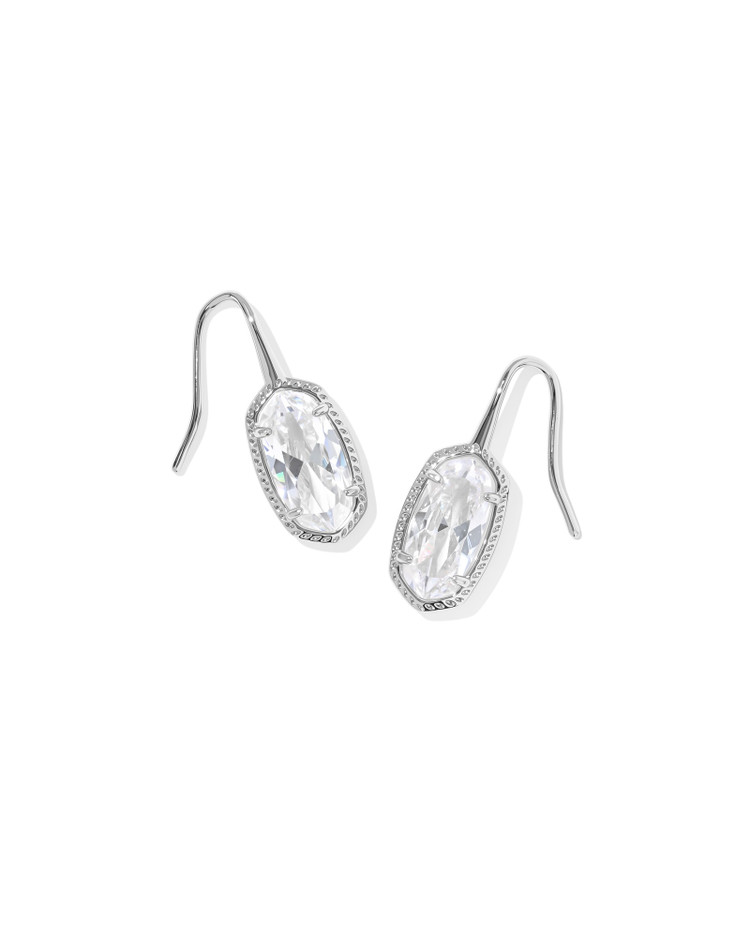 Lee Luxe Drop Earring Rhodium w/White CZ