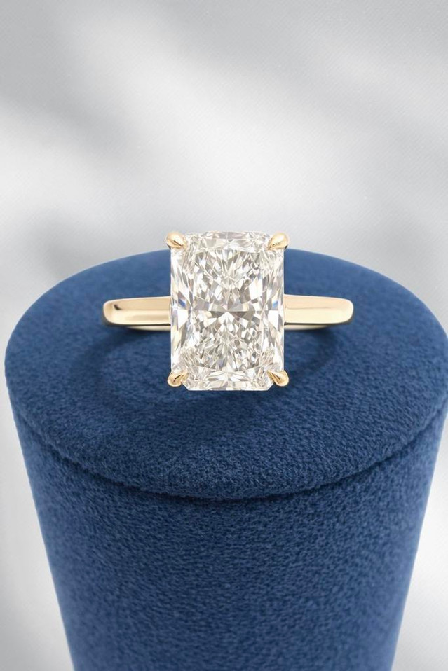 3.08cttw Lab Grown Radiant Engagement Ring-14KY 