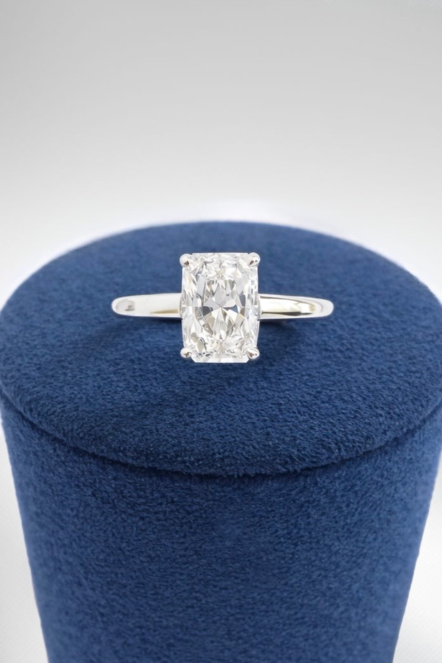 1.99cttw Lab Grown Radiant Engagement Ring-14KW