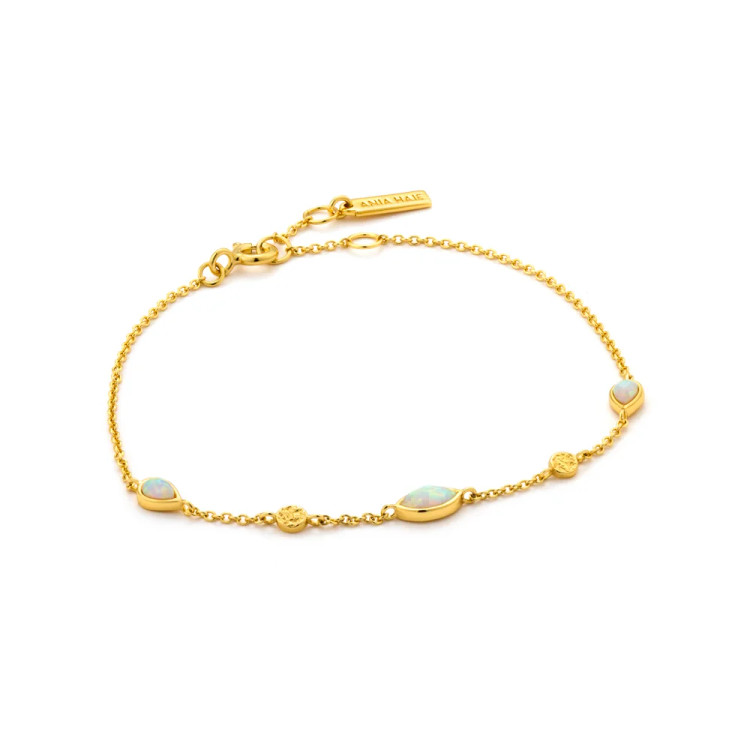 Gold Tone Sterling Silver Opal Color Bracelet