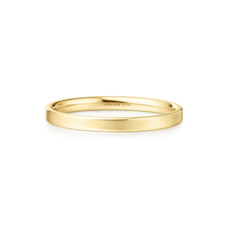 Gold Tone Sterling Silver 2mm Smooth Band