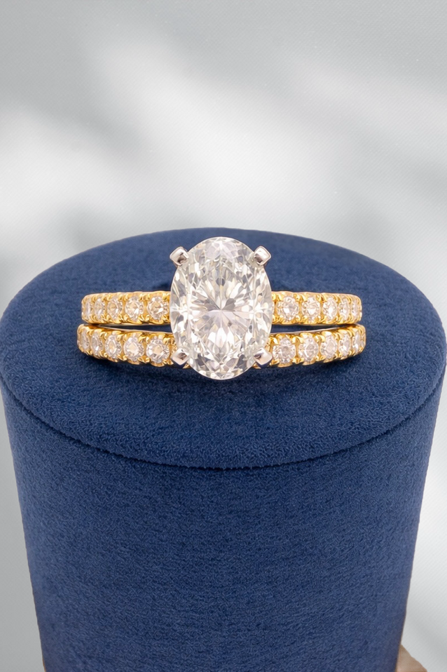 2.71cttw Oval Bridal Set