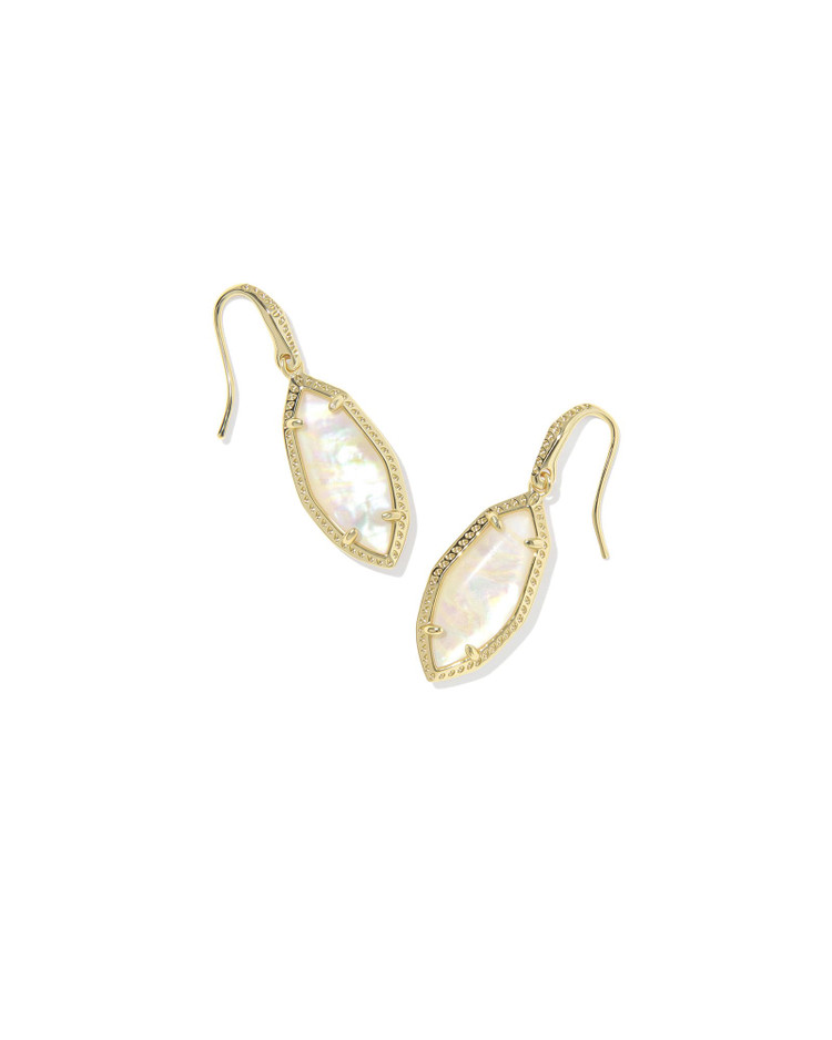 Ophelia Small Drop Earring Gold Iridescent Abalone
