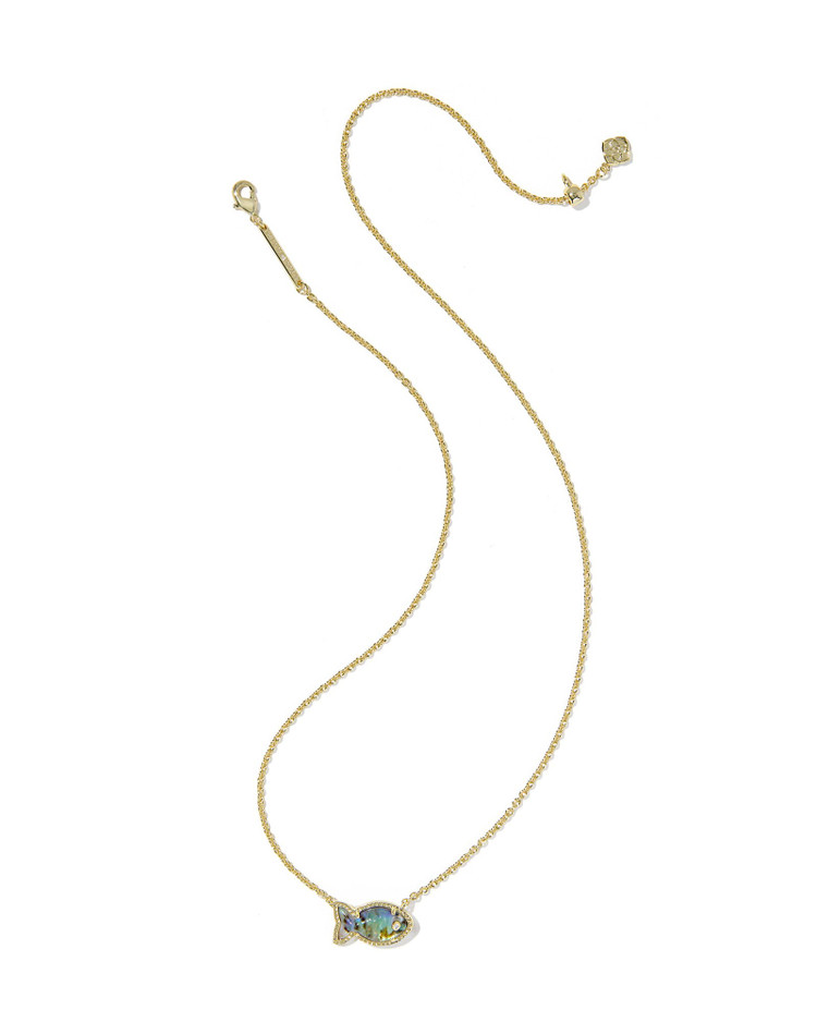 Parker Fish Pendant Necklace Gold Abalone Shell