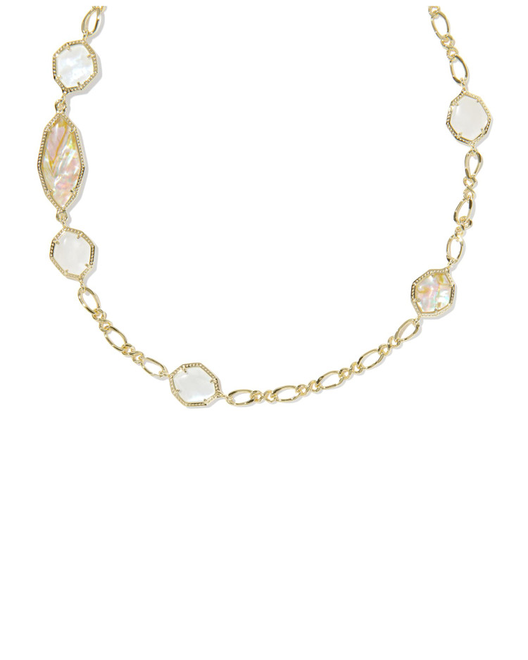 Ophelia Long Strand Necklace Gold Netural Mix