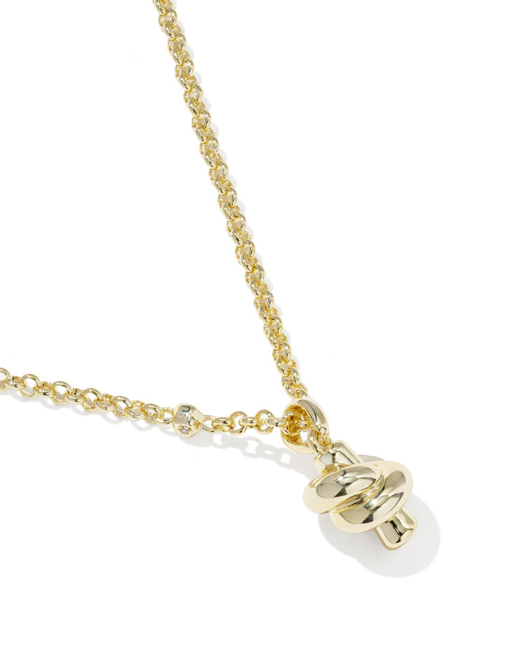 Parker Knot Pendant Necklace Gold Metal