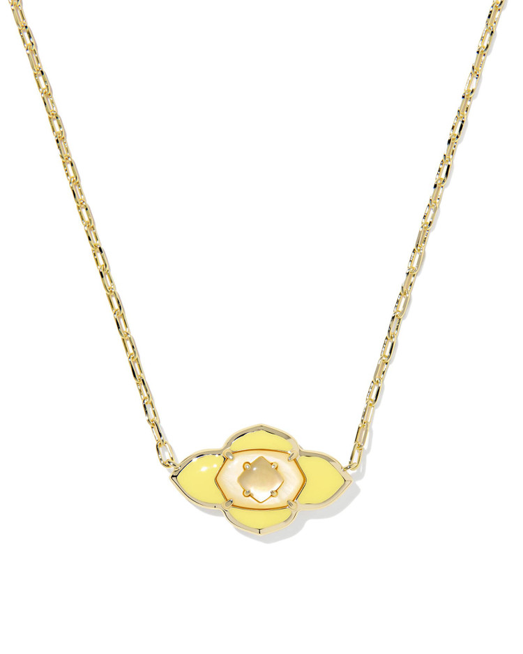 Abbie Medallion Pendant Necklace Gold Yellow Mix